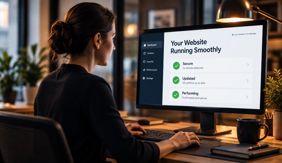Un spécialiste de la maintenance web surveillant la performance du site