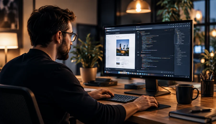 Des professionnels du web examinant des fonctionnalités utiles pour un site