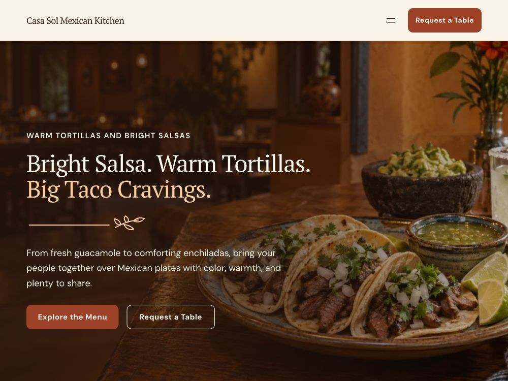Mexican Restaurant homepage in 03 · Terracotta Courtyard