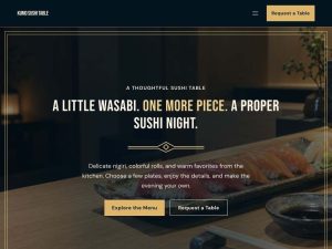 Sushi Restaurant homepage in 04 · Golden Art Deco