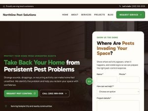 Aperçu de la page d'accueil de Northline Pest Solutions